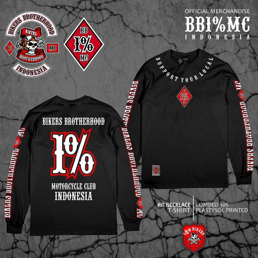 T-Shirt Regullar OFFICIAL Bikers Brotherhood 1% MC INDONESIA