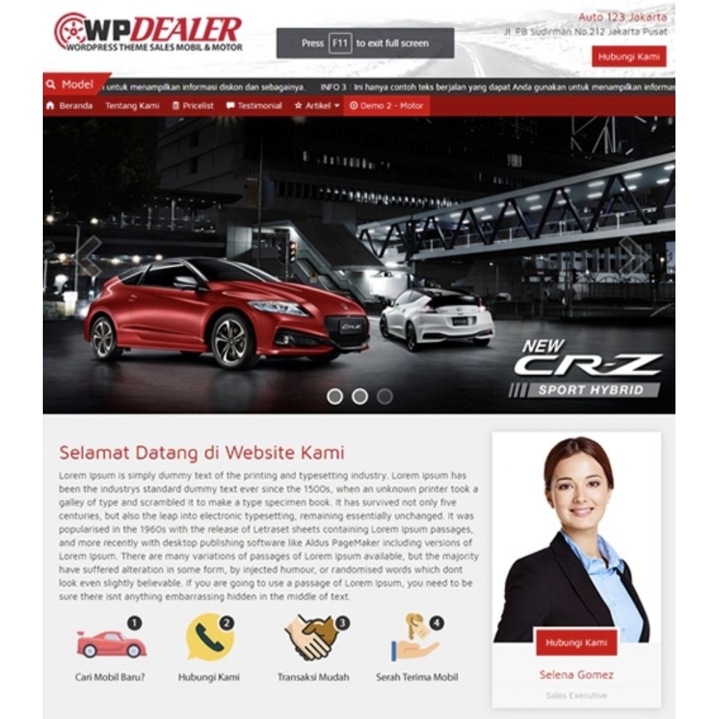 Jasa Website Dealer Honda - Terpercaya & Profesional (Terima Jadi)