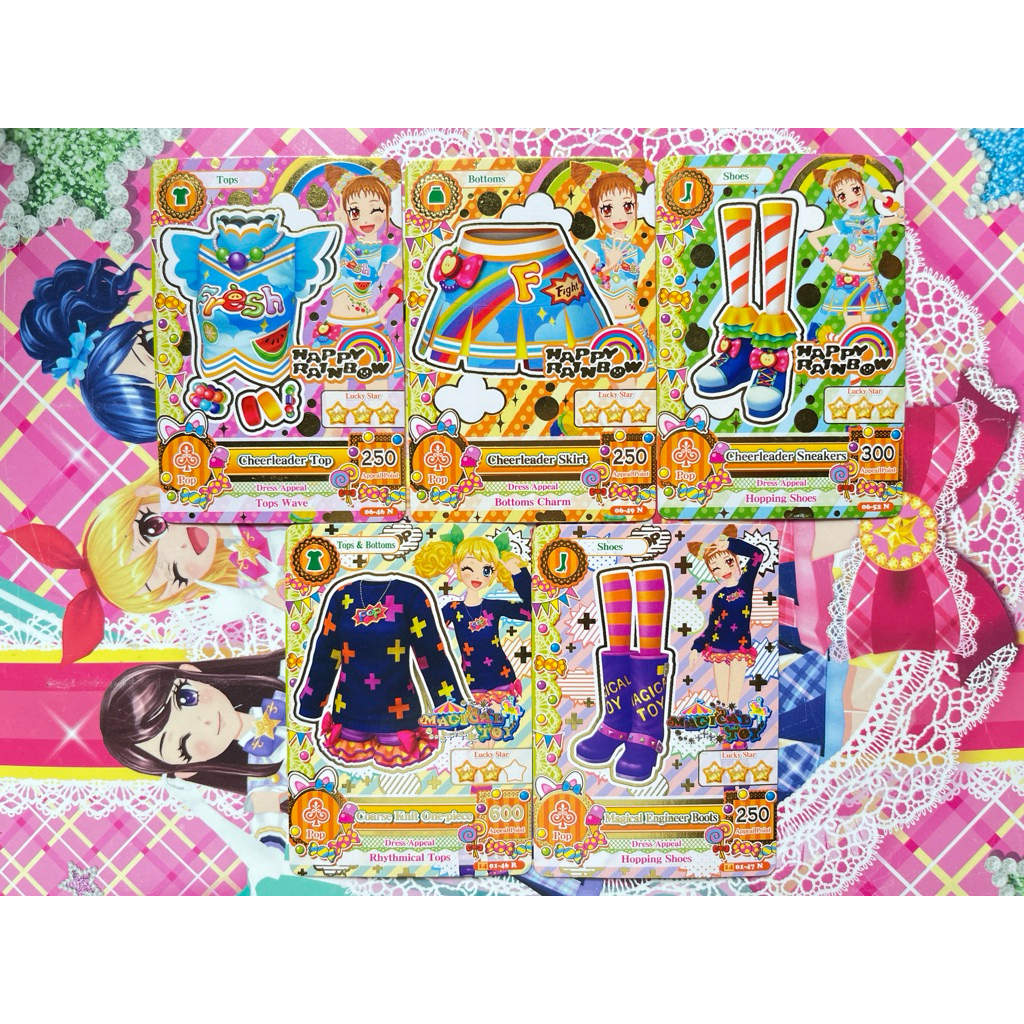 Kartu Aikatsu Pop Brand Set Cheerleader Coarse Knit Magical Engineer Magical Toy Happy Rainbow Otome
