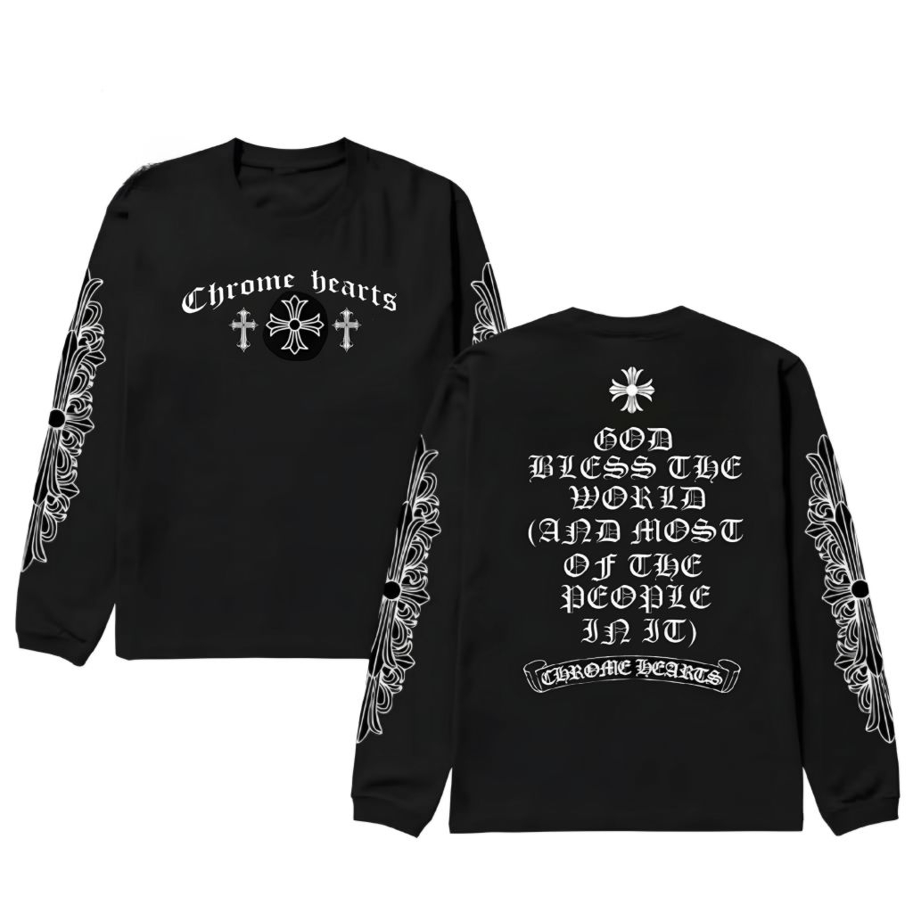 Kaos Panjang Crome Hearts Banyak Pareasinnya /Long sleeve Crome Hearts Unisex