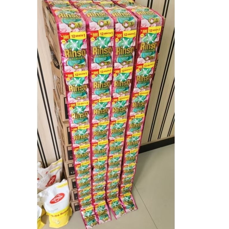 Promo Rinso Cair 500an 20ml  4 renteng = 52 sachet - Efektif Menghilangkan Noda, Praktis, Hemat