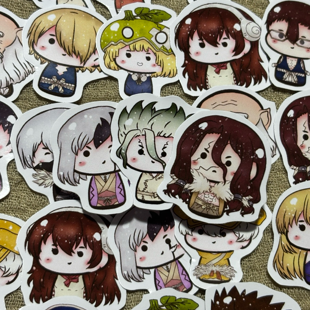 khalishop- 15pcs dr stone anime sticker pack sticker deco sticker anime stiker aesthetic sticker est