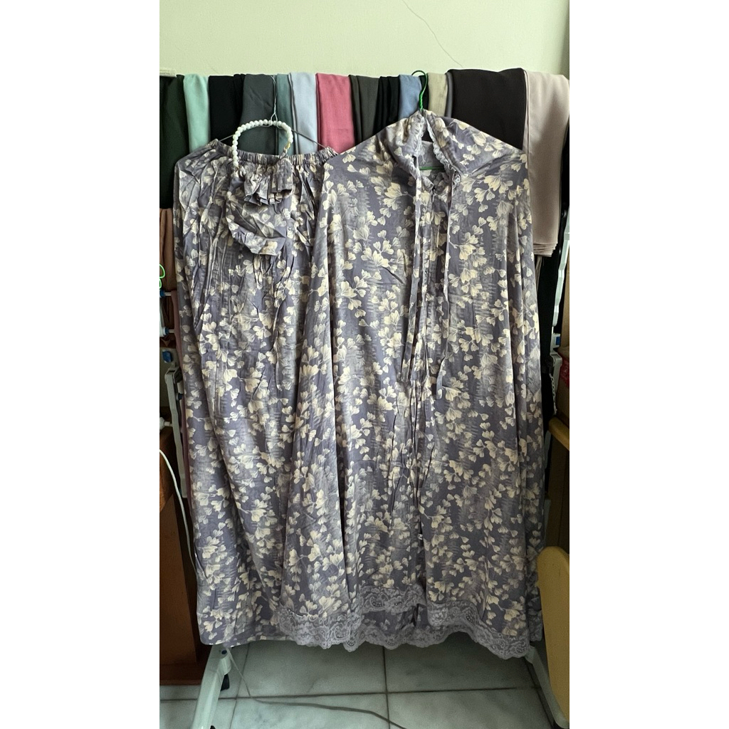 Mukena Fahijab 2in1 rayon viscose jumbo adem - Lilac