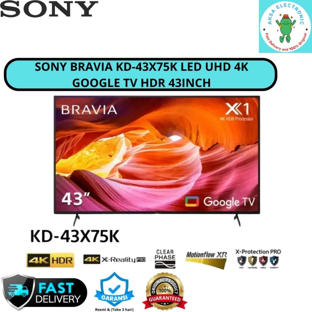 SONY 43X75K LED GOOGLE TV UHD 4K 43INCH
