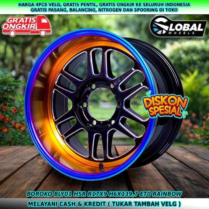 Velg R17 lebar 9| velg mobil Pajero| Fortuner| Strada| Triton| Hilux| dll velg hsr bly01 R17