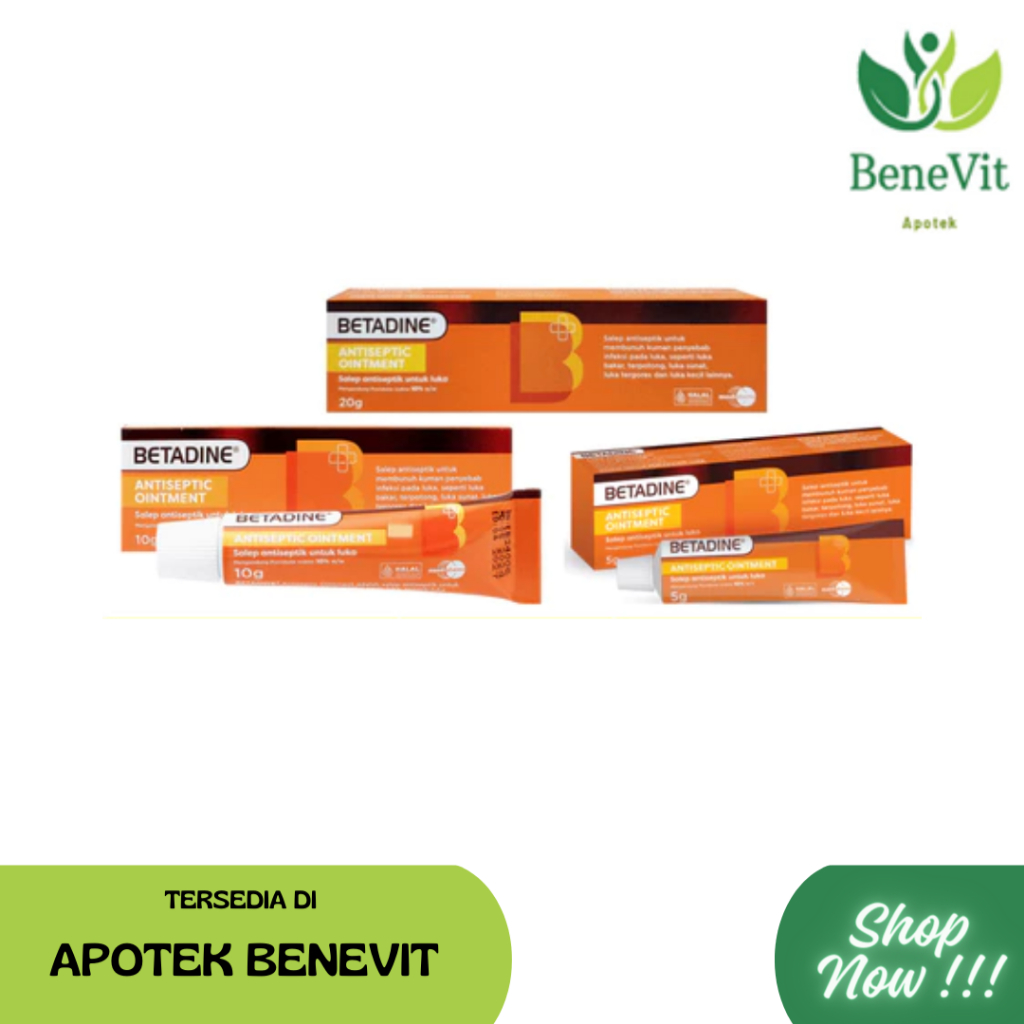 Betadine Ointment Antiseptik Salep 5g, Betadine salep 10g, Betadine salep 20g