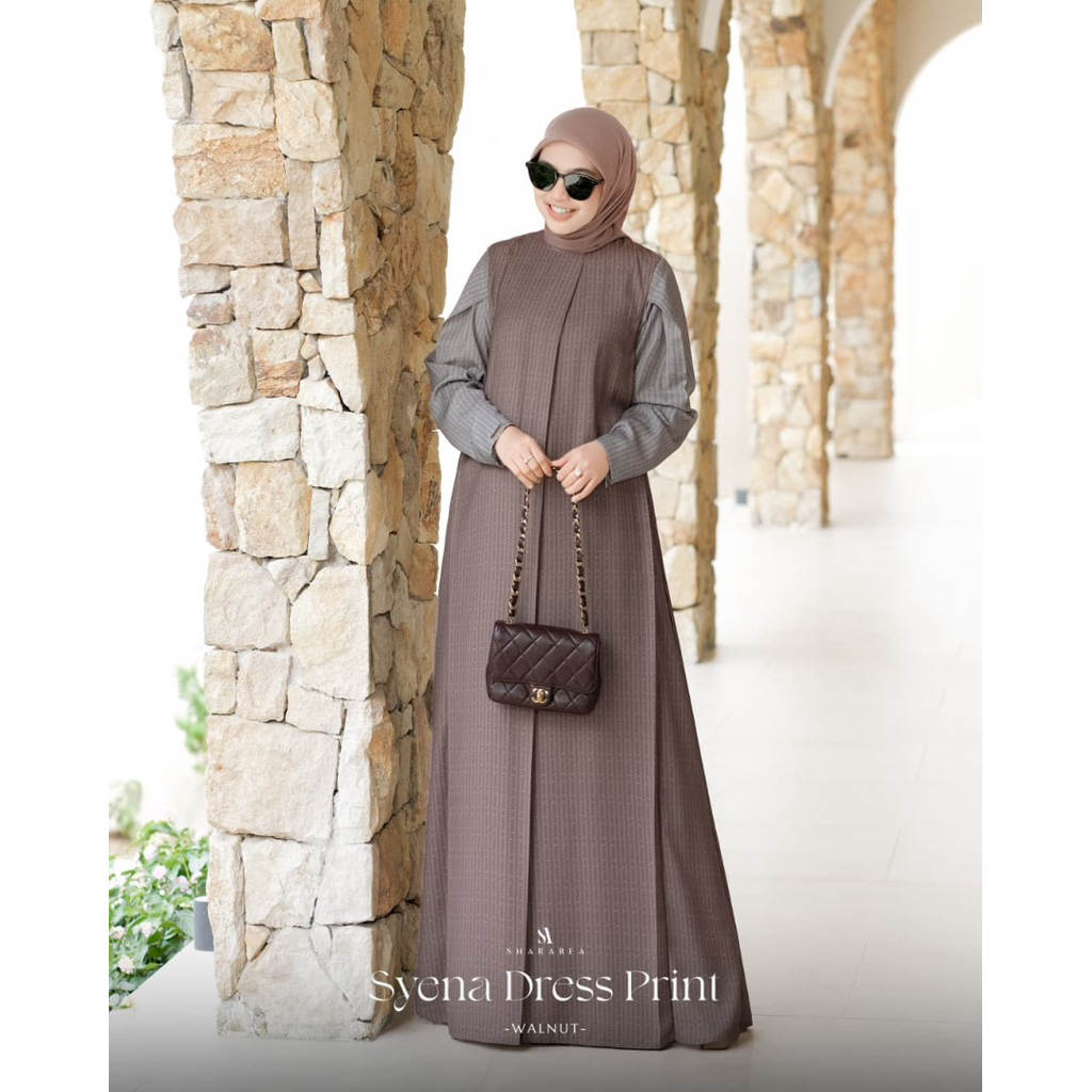 Syena Dress Print by Shararea | Gamis Casual Motif Print Casual Semi Formal