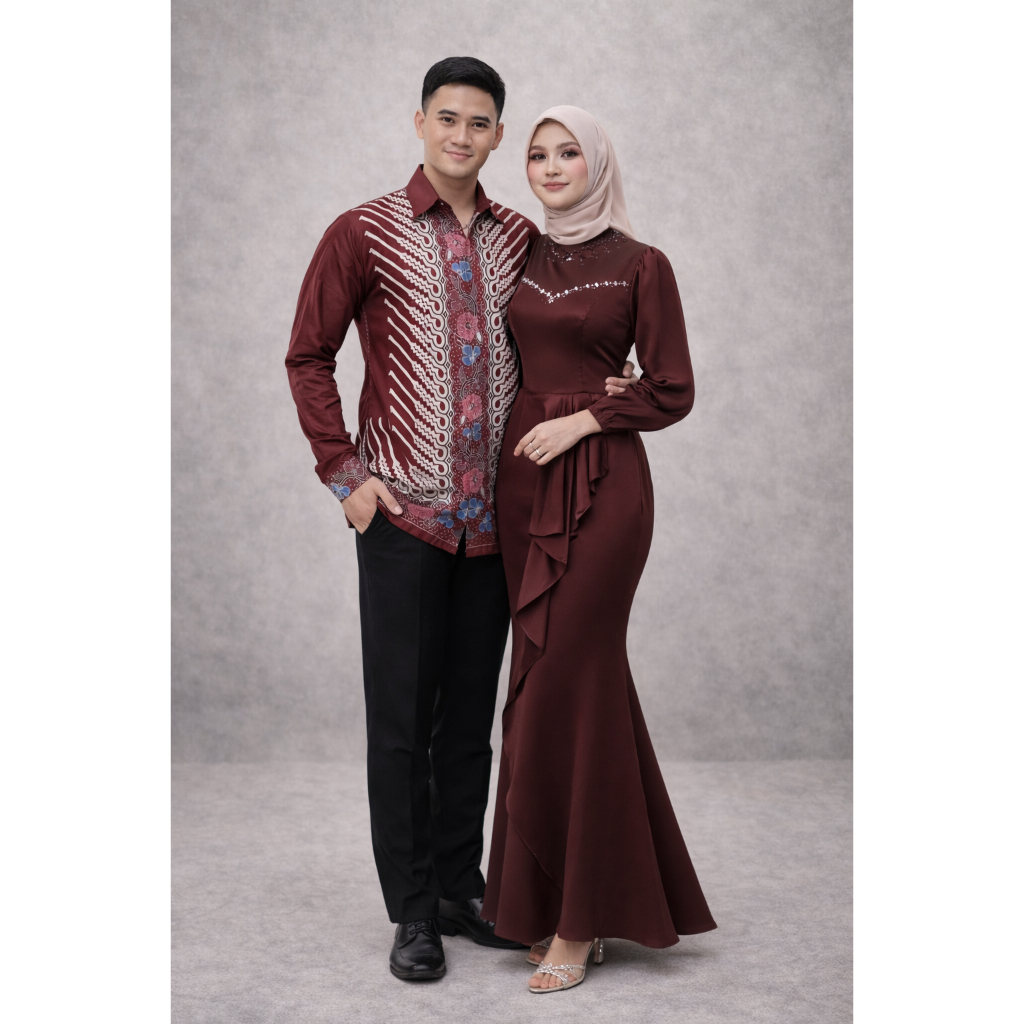 Baju Couple Lebaran 2026 Gamis Pesta Kondangan Lamaraan Tunangan Mewah