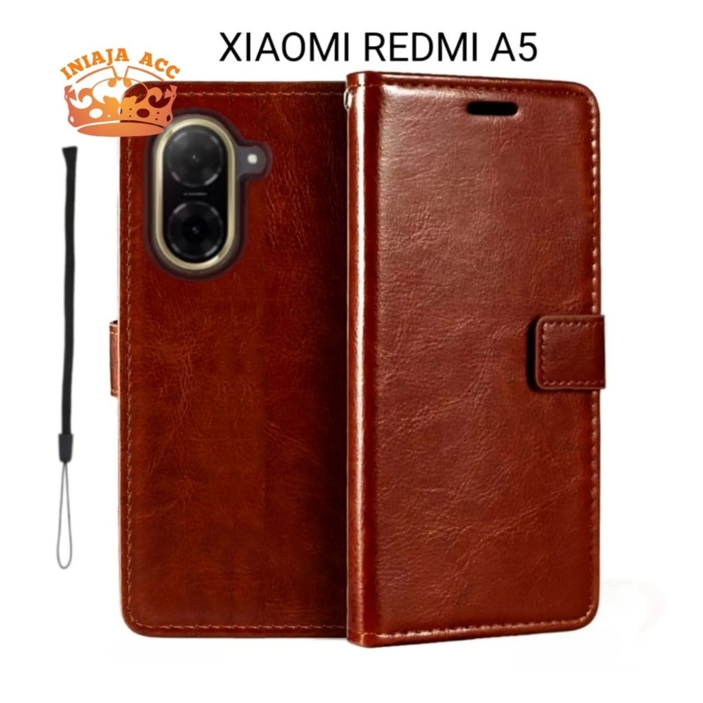CASE XIAOMI REDMI A5 LEATHER CASE SARUNG HP DOMPET KULIT FLIP COVER CASE BUKA TUTUP KESING DOMPET