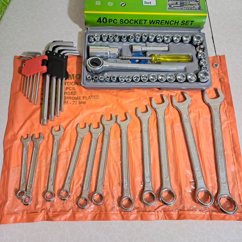 Promo Paket Kunci Sok 40 Pcs 1 Set Lengkap Ring Pas Set L Set Kombinasi Bintang 9 pcs ( BISA COD ) K