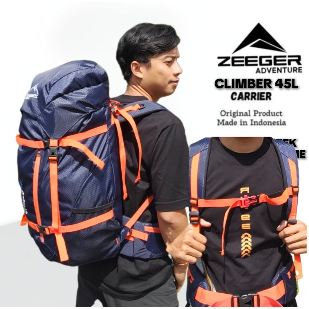 Tas Carrier Tas Backpack Tas Gunung 45 Liter Seri Climber Pake Tulangan Frame