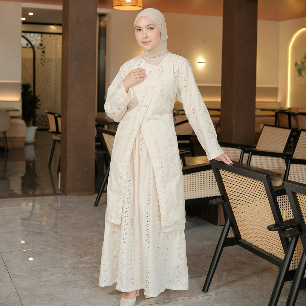 RAVENA TUNIK DRESS RAYA JANGGAN SERIES (UDAH DAPET 1 SET OUTER & SKIRT)
