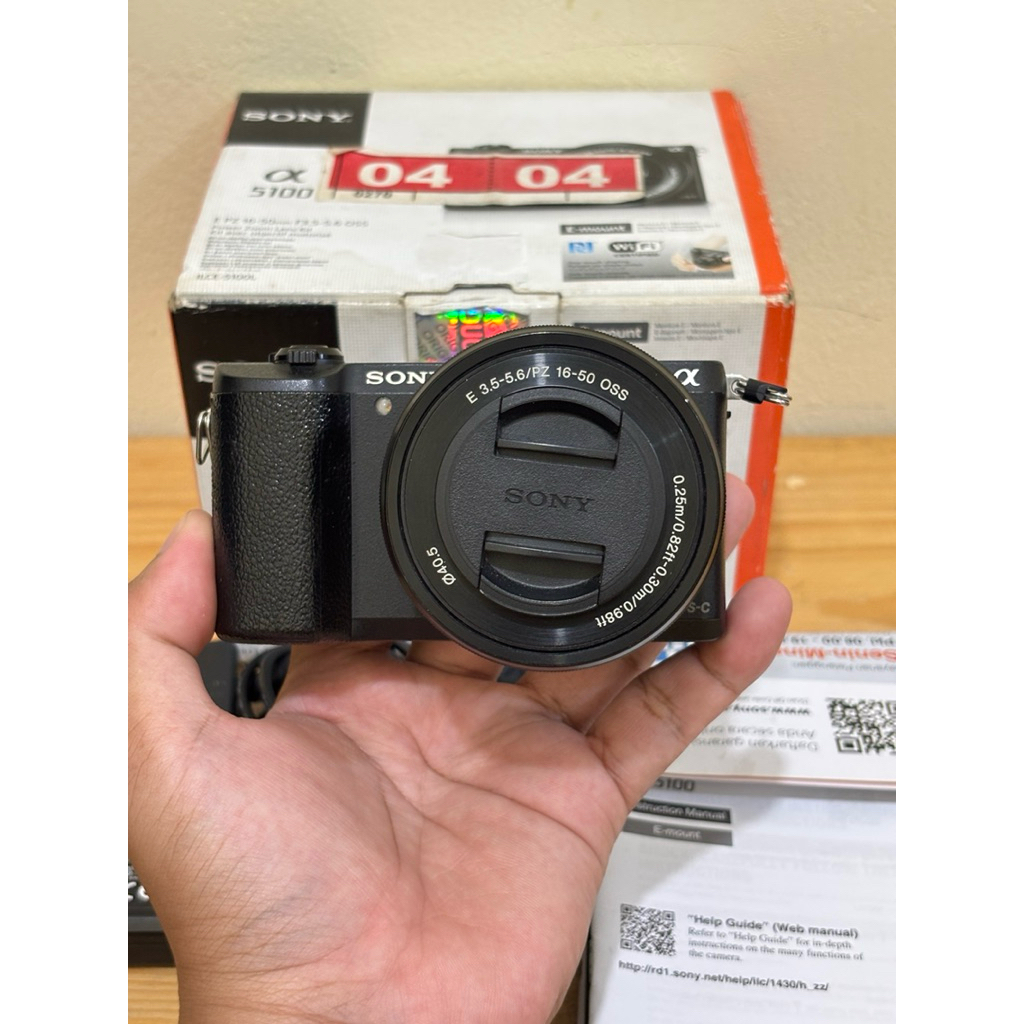 Sony A5100 Lensa Kit 16-50mm fullset Box