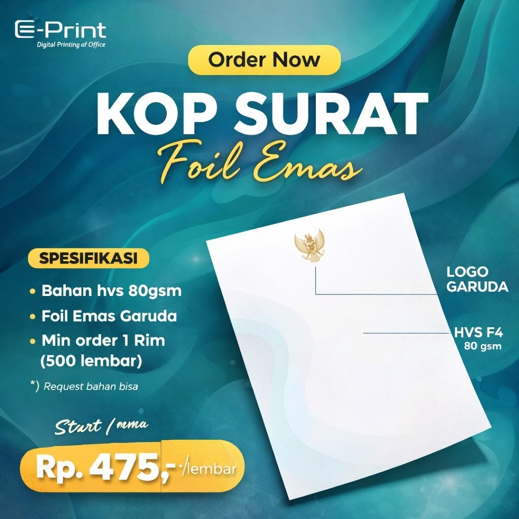 FOIL GARUDA EMAS HVS 80GSM HARGA PER RIM KOP SURAT TERMURAH