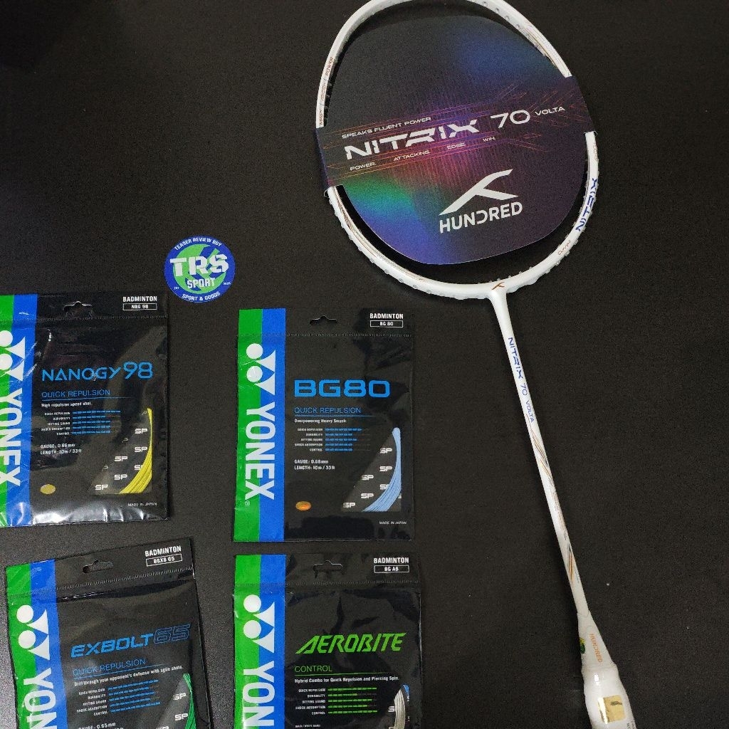 raket baru nitrix 70 Volta gratis pasang 4 simpul bonus senar nanogy98 dll