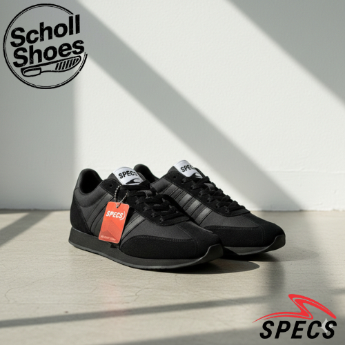 BISA COD Sepatu Sekolah Anak SPECS 104 All Black Laki-Laki & Perempuan Kekinian