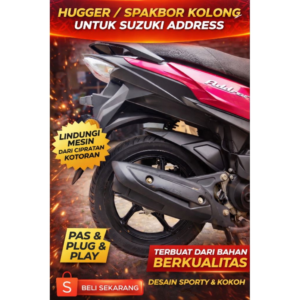 Hugger Motor Suzuki Address – Aksesoris Spakbor Kolong Anti Cipratan by enVenom