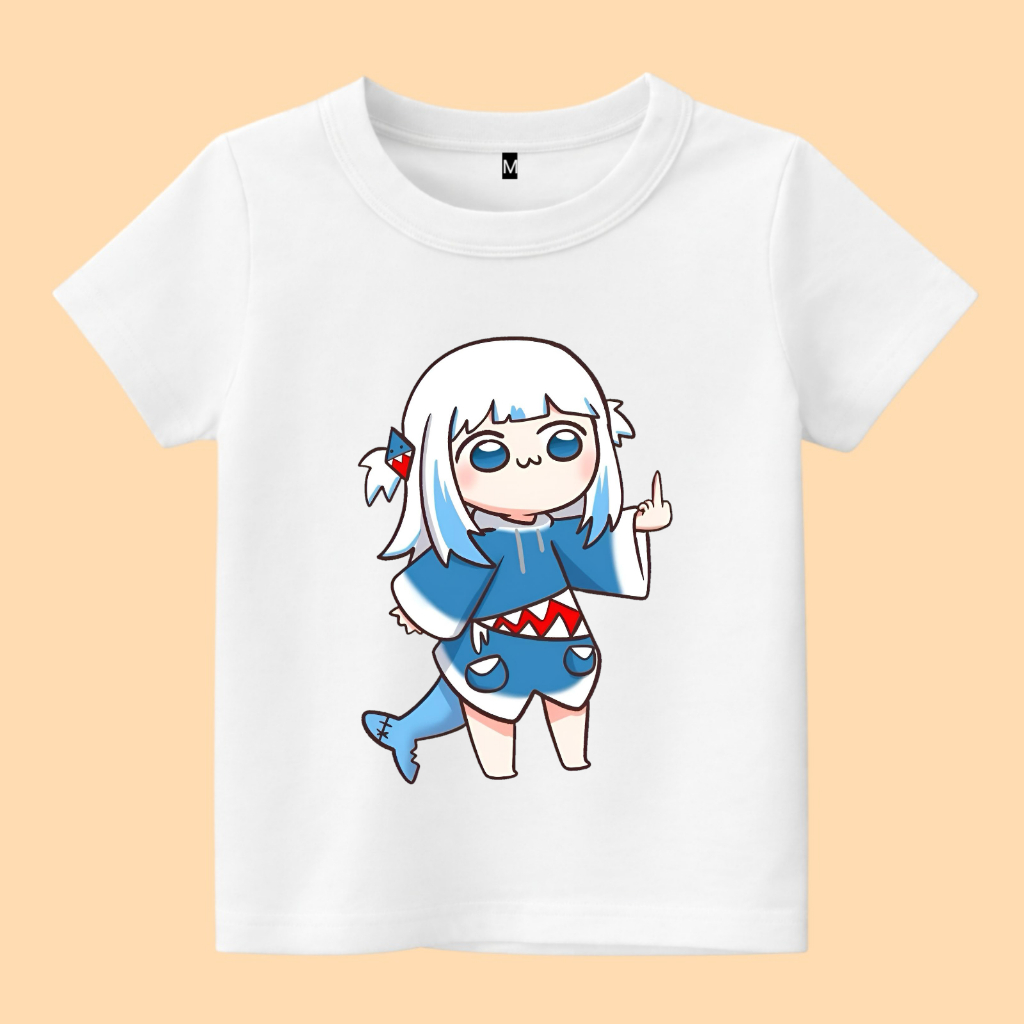 Baju kaos anak karakter gawr gura chibi