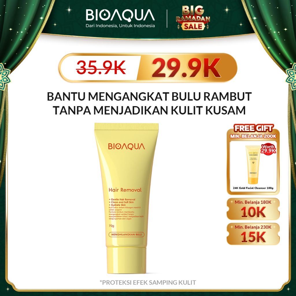 BIOAQUA Hair Removal Moisturizing Krim Perontok Bulu Ketiak Non-irritating Perontok Bulu Permanen Pe