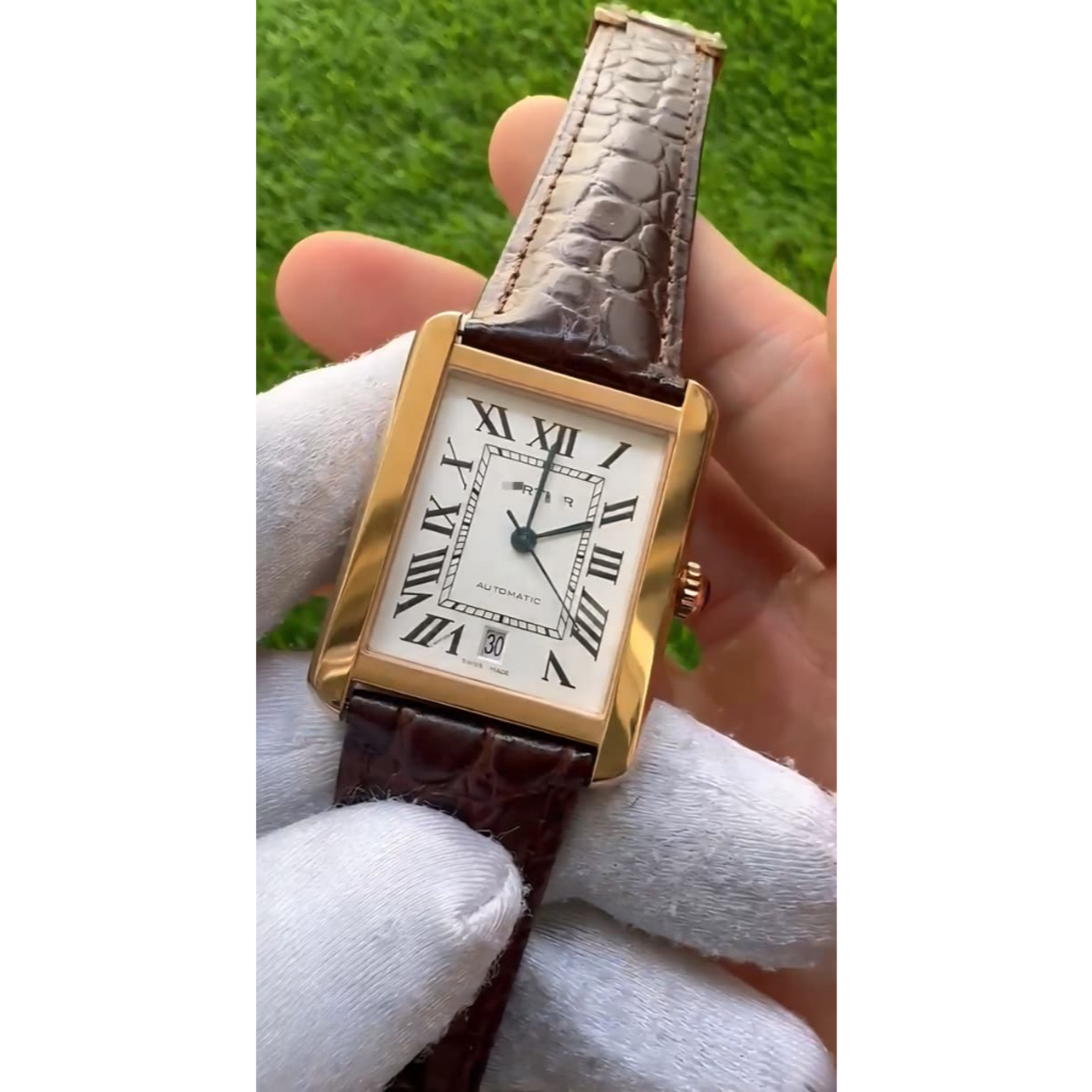 Jam tangan Luxury Pria Tier 5 SWISS Af Factory Best 1:1 Tank Solo XL 41mm X 31mm with 18K rose gold 