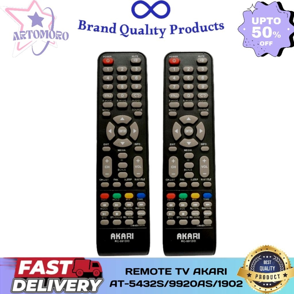 ARTOMORO Akari Remote TV Akari Smart TV RC-9920AS / Remot Smart TV Akari LCD LED