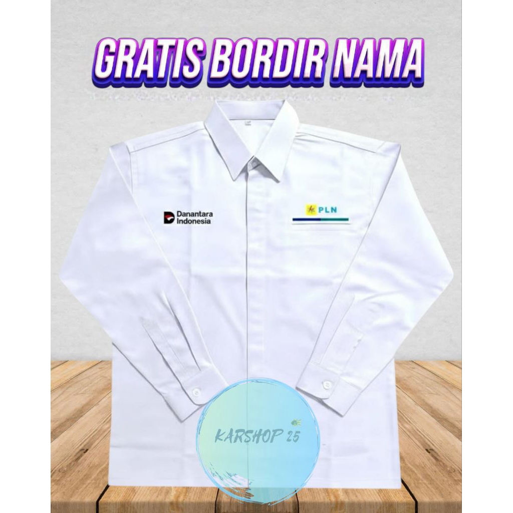 SERAGAM DANANTARA PLN LENGAN PANJANG TERBARU KEMEJA PLN LENGAN PANJANG SERAGAM PLN KEMEJA KERJA PLN 