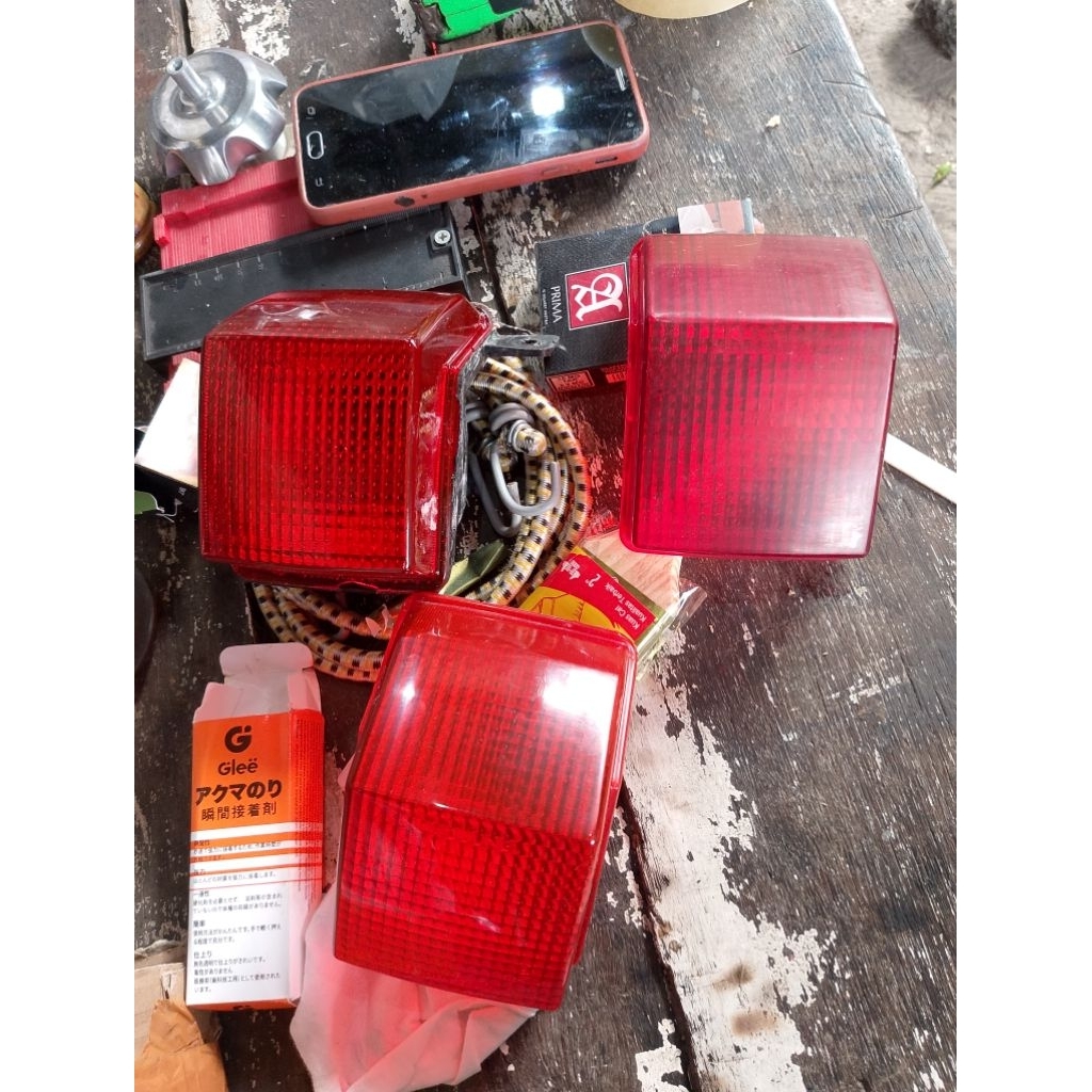 Mika Stoplamp Trail Hyosung Rx125 SOHC DOHC Monstrac cetakan Mirip original mulus cakep ada tulisan 