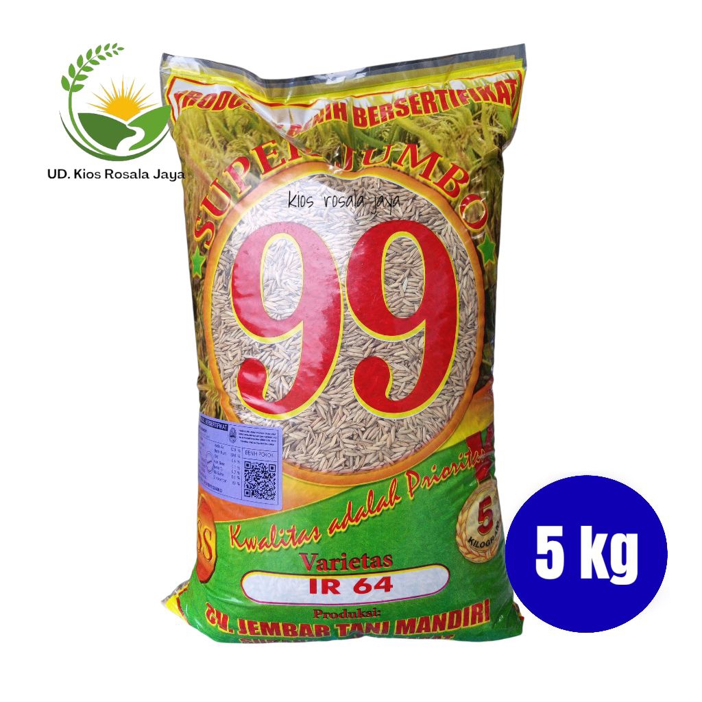 Benih Padi IR 64 Super Jumbo Tipe Nasi PULEN 5 kg