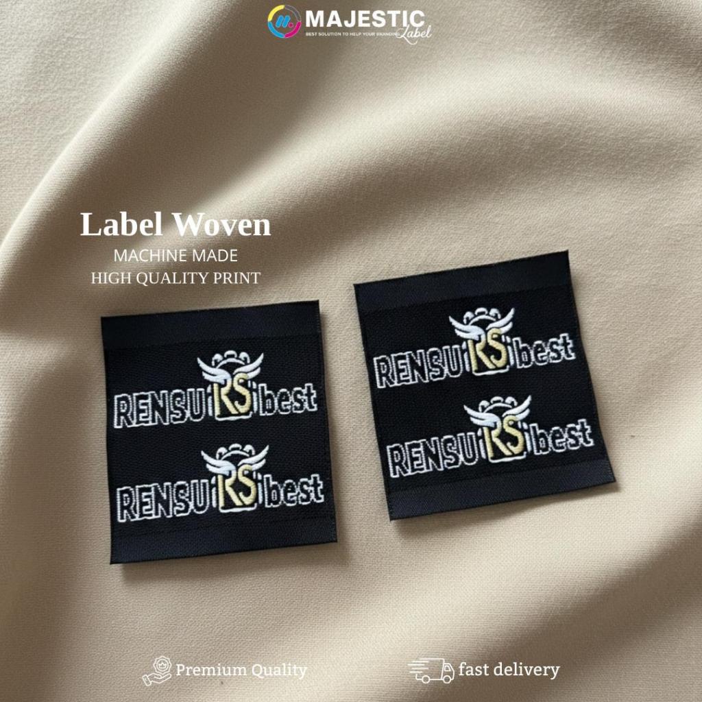 label woven bordir / 1,5x6,5cm / woven bordir / woven rajut /custom woven / majestic label