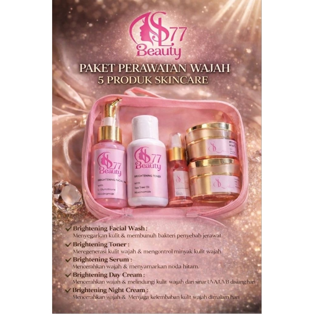 SL 77 BEAUTY paket perawatan wajah 5 in 1 produk skincare