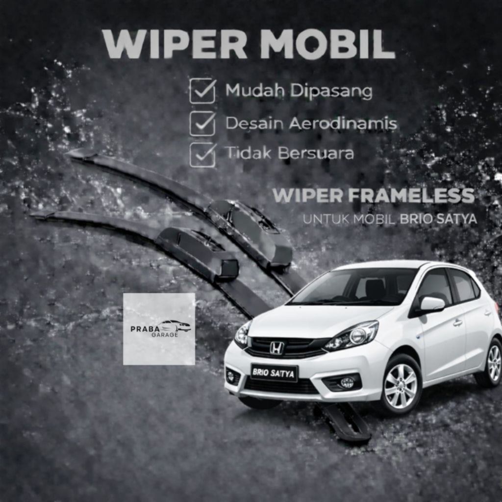 Wiper Brio Satya Sepasang Wiper Frameless Wiper Depan Brio Satya Wiper Kanan Kiri Wiper Brio Satya