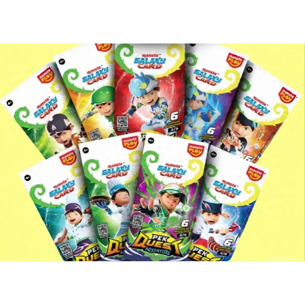 Kartu asli monsta galaxy card pek quest adventure boboiboy SR beliung gold original