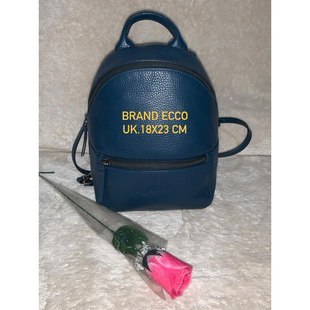 Brand Ecco Preloved Ransel Multifungsi kulit wanita