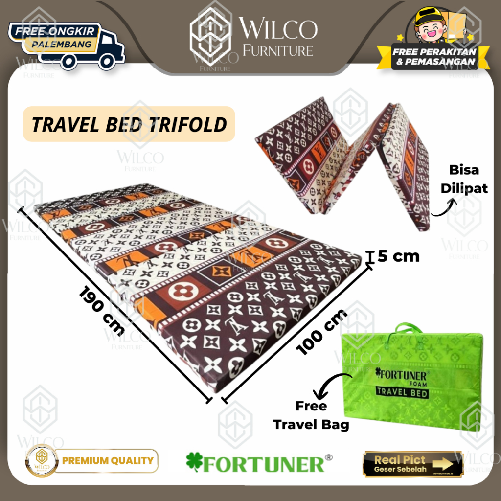 Travel Bed Trifold by Fortuner | Matras Travel bed Minimalis