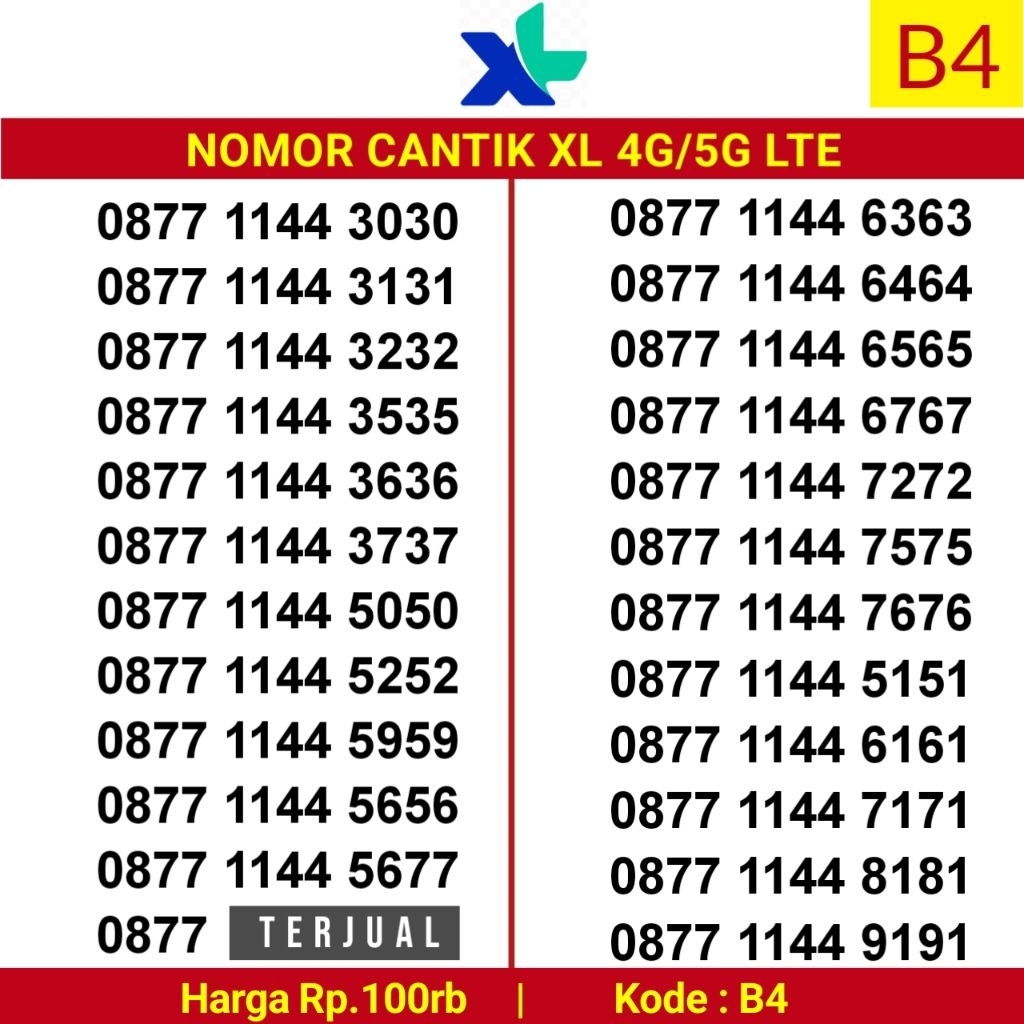 Kartu Perdana Nomor Cantik XL 0877 0878 0819 0818 0859 777 888 999 000