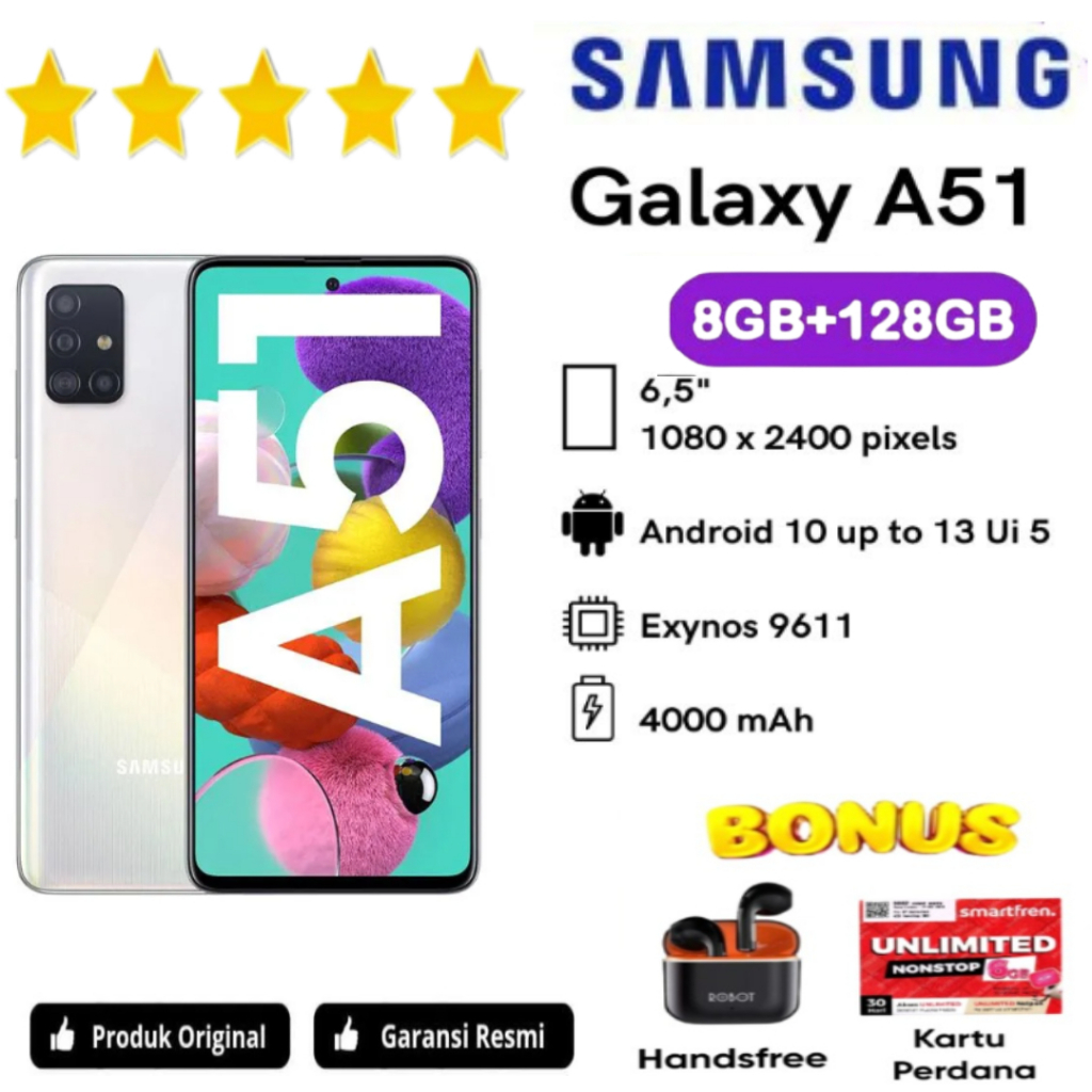 HP SAMSUNG A51 8GB/128GB ORIGINAL DAN EXTRA BONUS