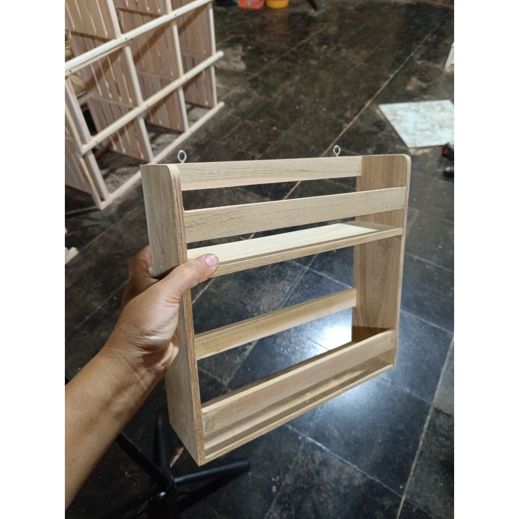 Rak toples jati2 tingkat rak bumbu dapur