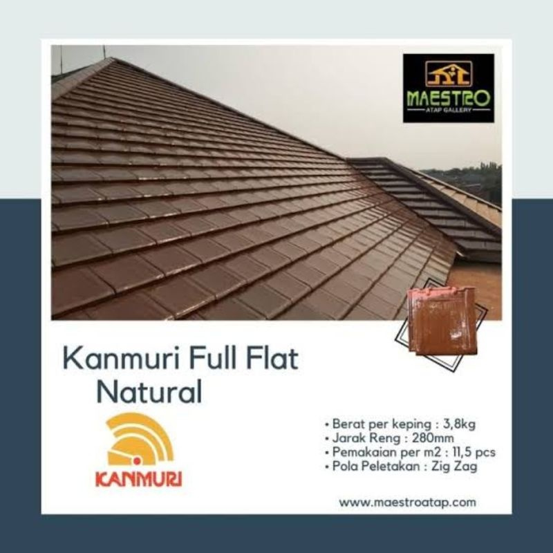 Genteng Keramik Kanmuri Full Flat Natural