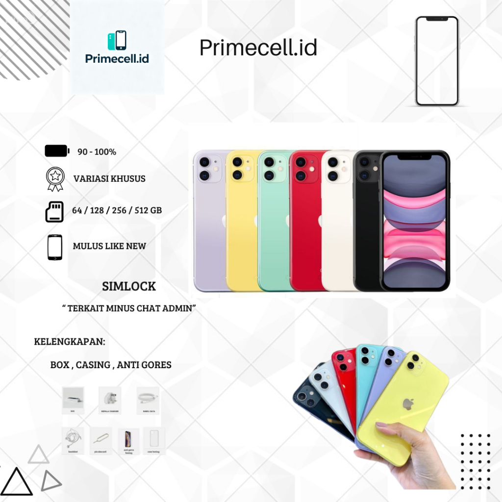 HP iP Second 11 – Lancar Game/Live/Video | Original 100% Fullset | Mulus Like New | Minus | 256/128/