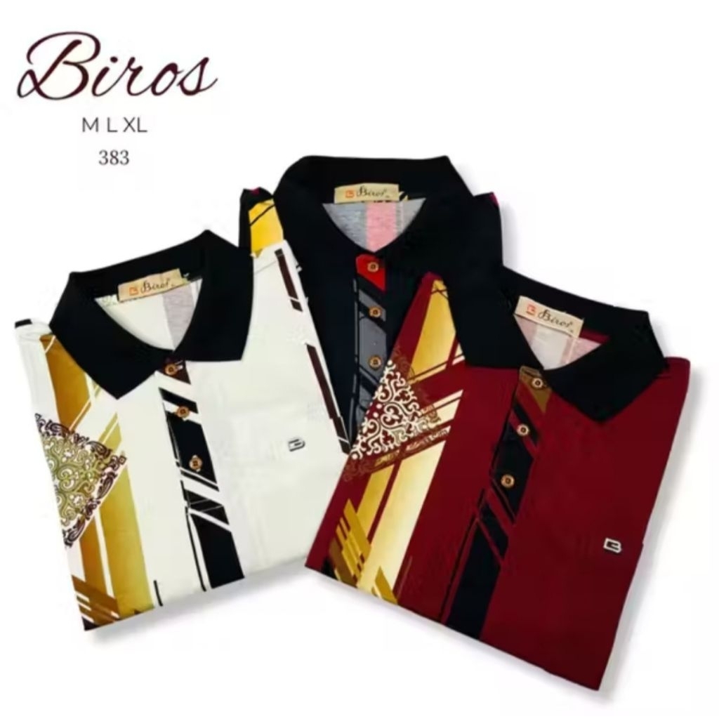 Biros kaos kerah import (motif RANDOM)