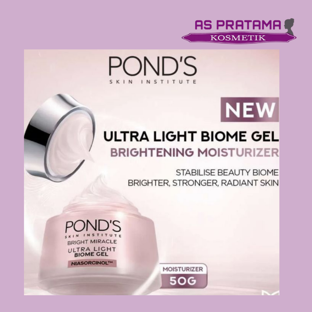 PONDS Bright  Miracle Ultra Light Biome Gel Brightening Moisturizer Niasorcinol Pelembab Muka Wajah 