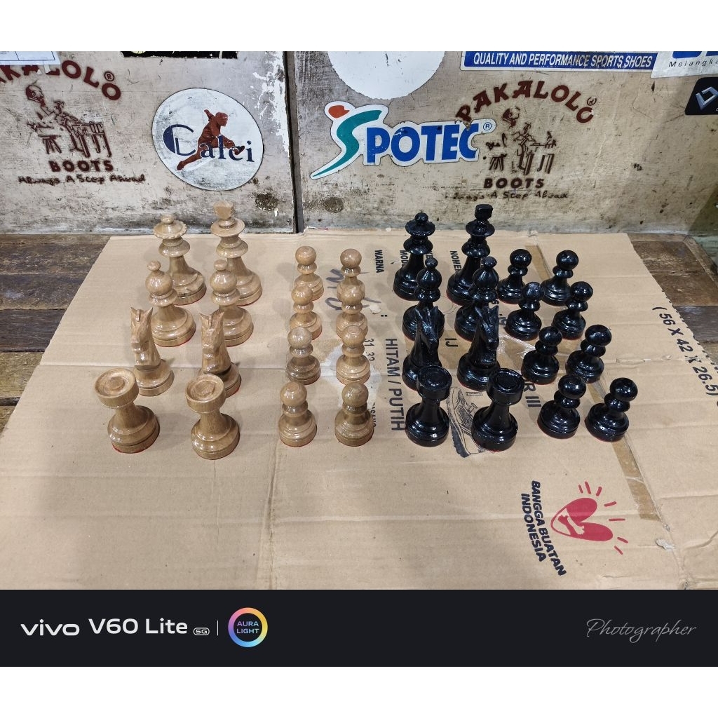 Bidak Catur Kayu Ukuran Jumbo Material Kayu Apel