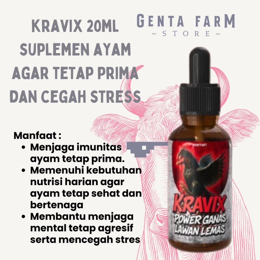 Kravix Suplemen Ayam Booster Energi Agresif
