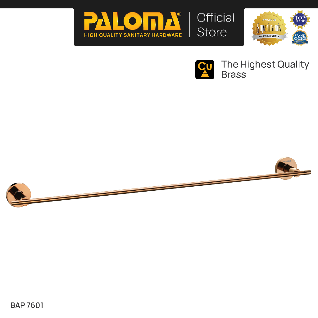 PALOMA BAP 7601 Rak Handuk Baju Gantungan Hanger Wall Dinding Kamar Mandi Brass Kuningan Gold Emas