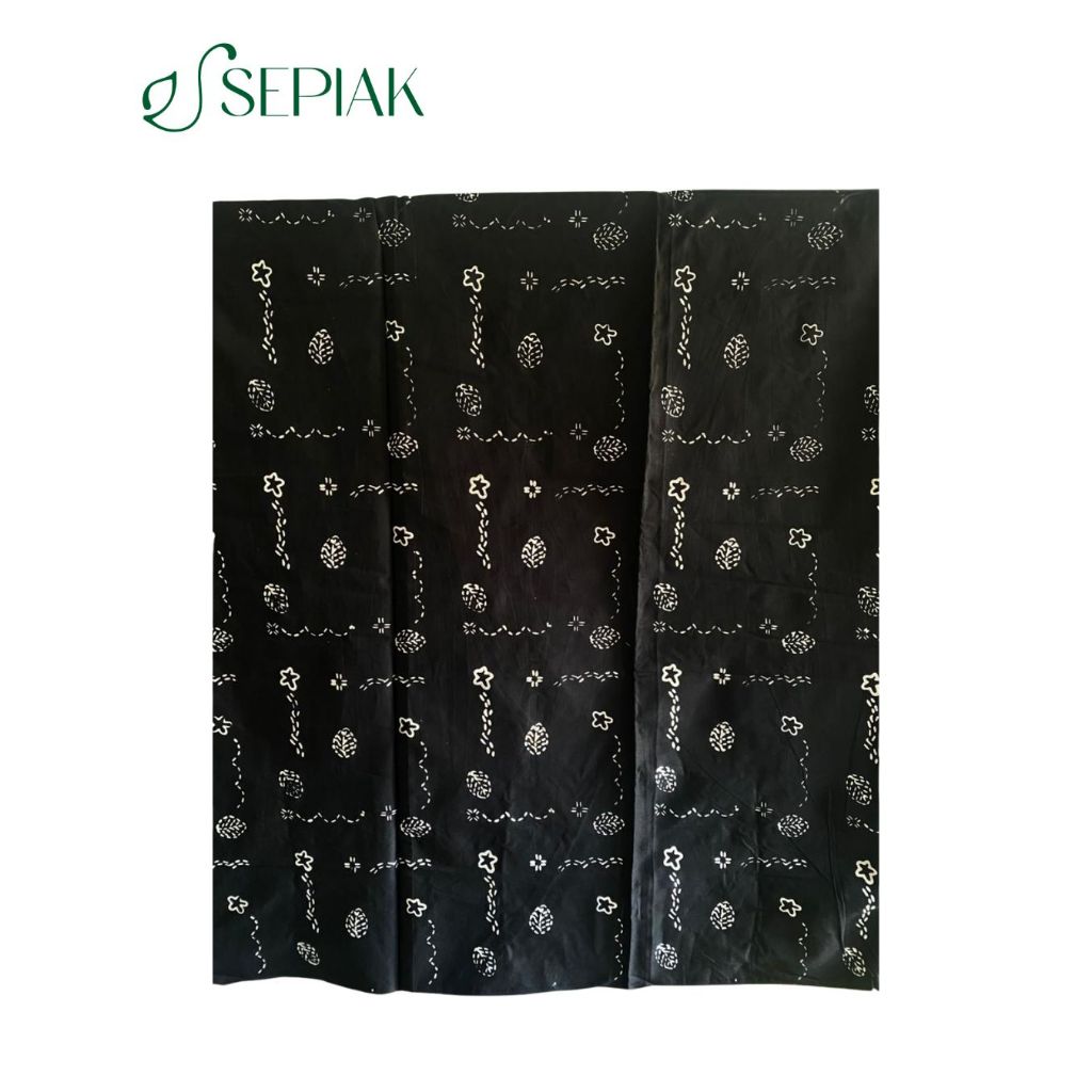 Sepiak Belitong Batik Kombinasi Cap dan Tulis Motif Jarang Gelombang Daun Simpor