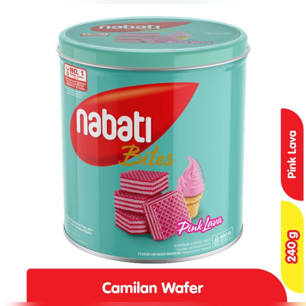 nabati Bites Wafer Pink Lava Kaleng 240 g