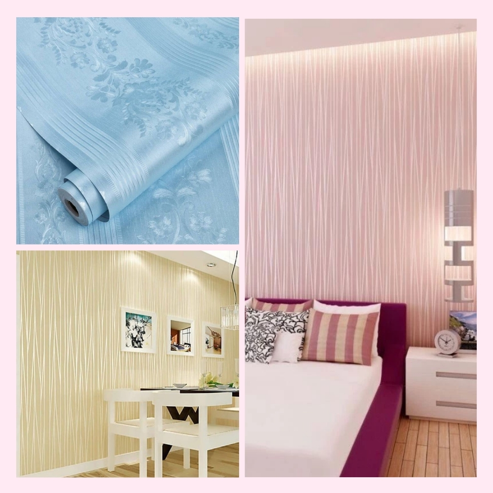 Wallpaper Dinding Kamar Tidur Polos Wallpaper Dinding Ruang Tamu Motif Polos Embos Silver Abu Abu