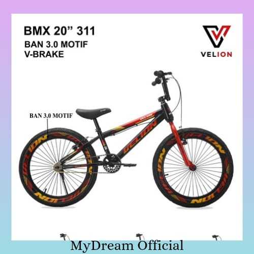 SEPEDA ANAK BMX 20 VELION 311 VB BAN 3.0 SEPEDA ANAK LAKI-LAKI BMX READY SEMUA WARNA TERMURAH