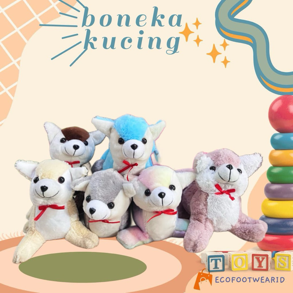 Boneka kucing mini obral lucu boneka karakter kucing cat korea mini lucu duduk tegak berdiri ecofoot