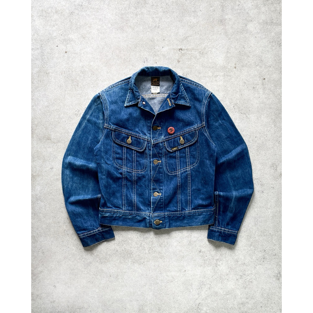 Trucker Denim Blue Indigo Lee Riders Jacket Jeans Patd Usa
